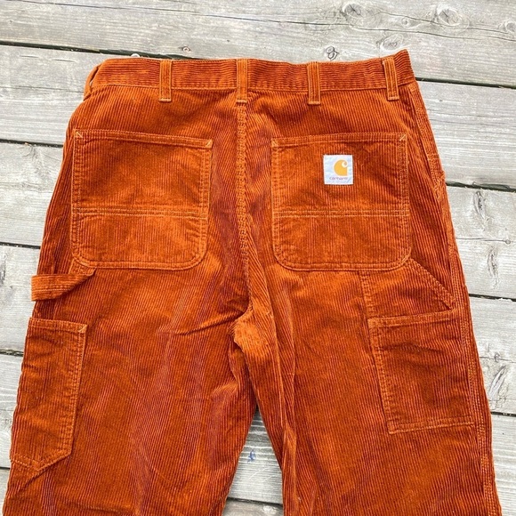 RARE Carhartt WIP Single Knee Corduroy Pants - Brandy Orange Size 32 - Picture 1 of 11